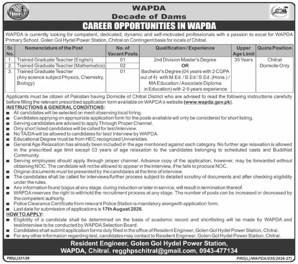 wapda-primary-school-golen-gol-hydel-power-station-jobs-1786097796